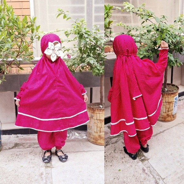 Kids Cotton Khimar Set Age 1 to 12 Customised KCK104