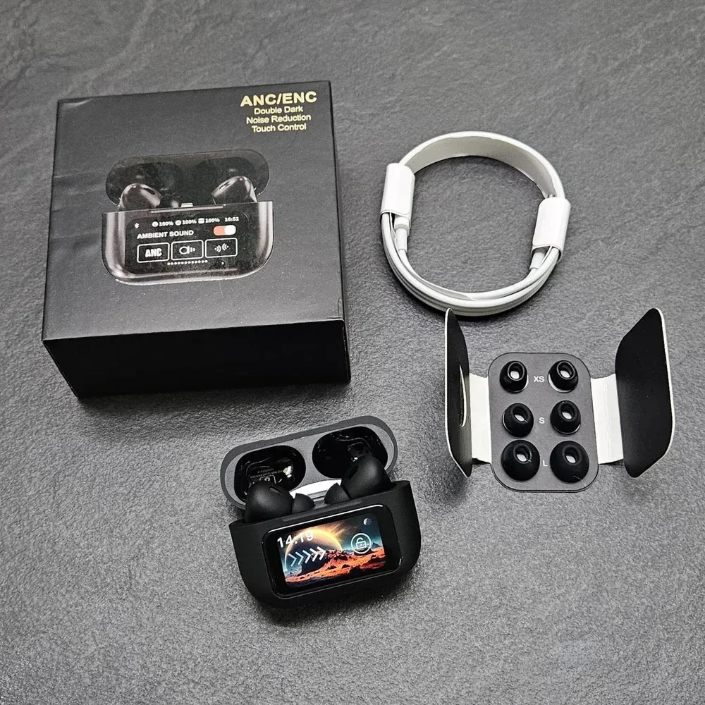 Airpod Pro 2 Generation with Touch Screen Display (Black)