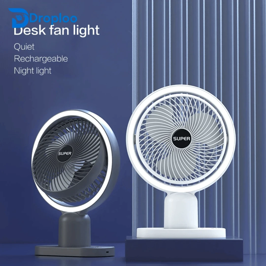 Circulating Rechargeable Tabel Fan With Light