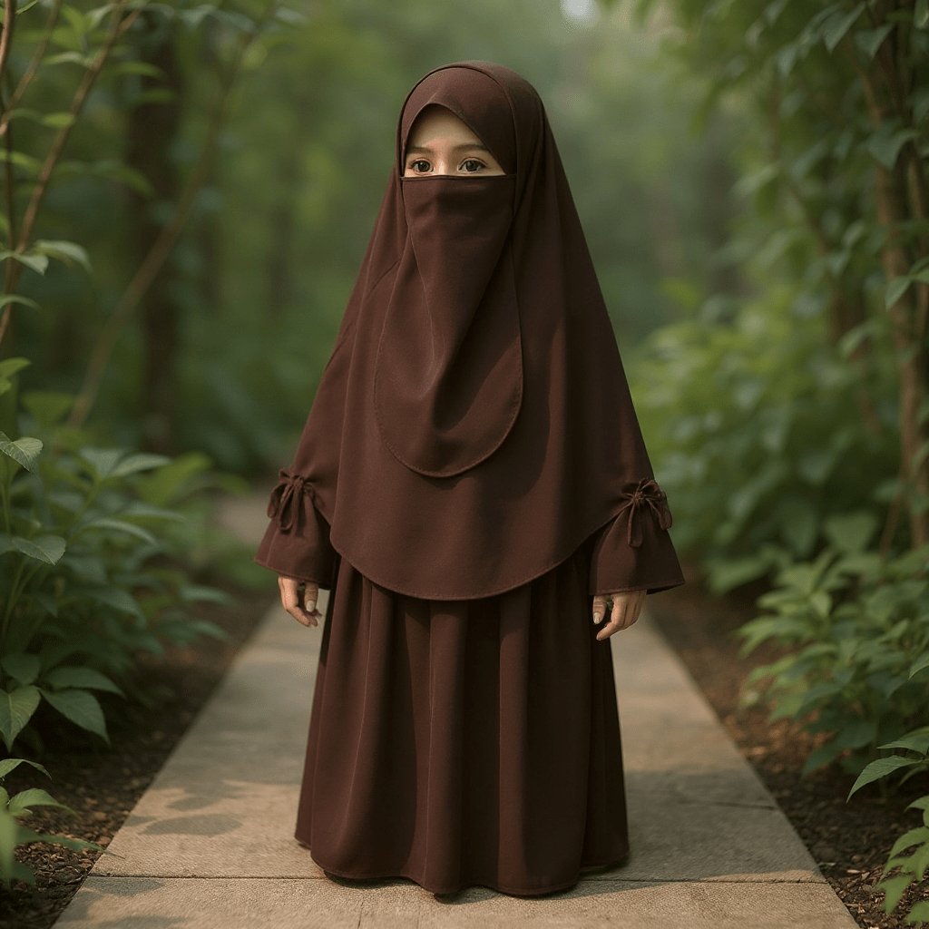 Kids Cherry Borqa with Nikab KCA103