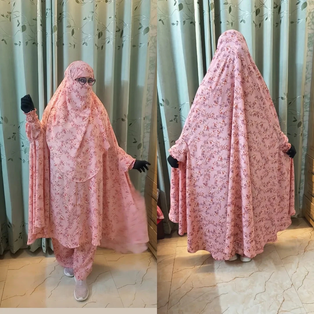 Cherry Georgette Fabric Khimar Set CG125