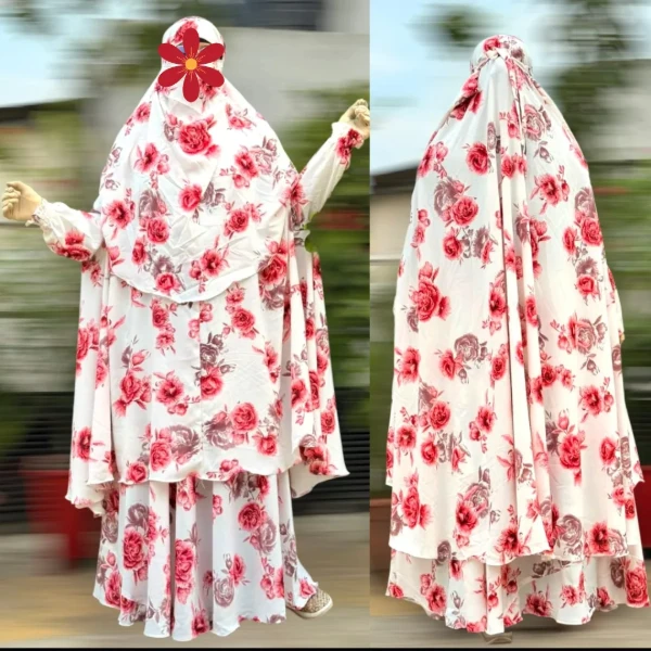 Cherry Georgette Fabric Khimar Scarf Set CG111