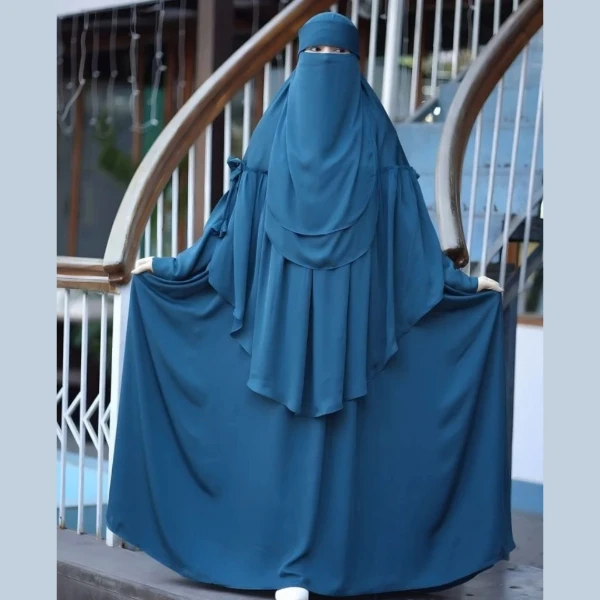? Cherry Burkha + Kuchi Hijab + Double Part Nose Niqab Muttaki106