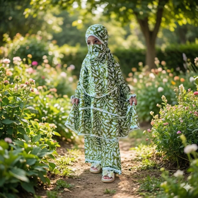 Kids Cotton Khimar Set KCK111