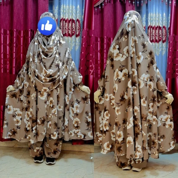 Cherry Georgette Fabric Khimar Set CG102